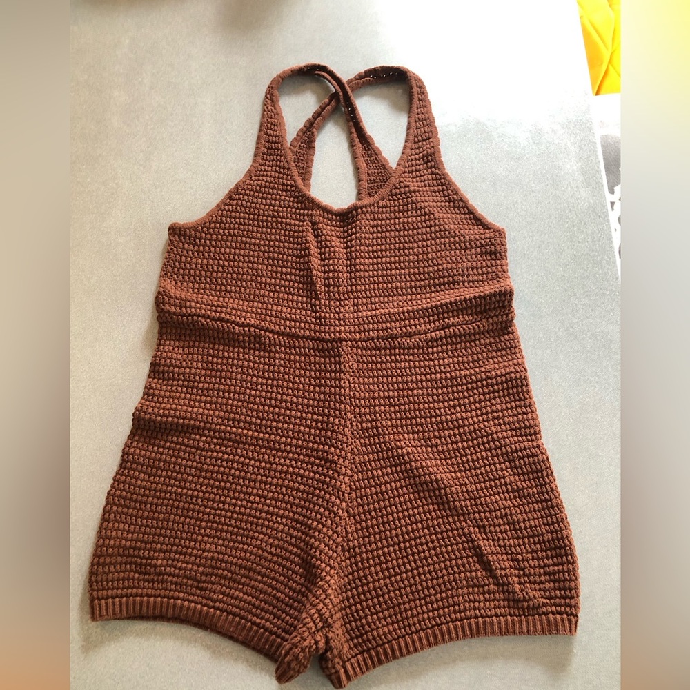 Simons Rust Brown Knit Romper Shorts